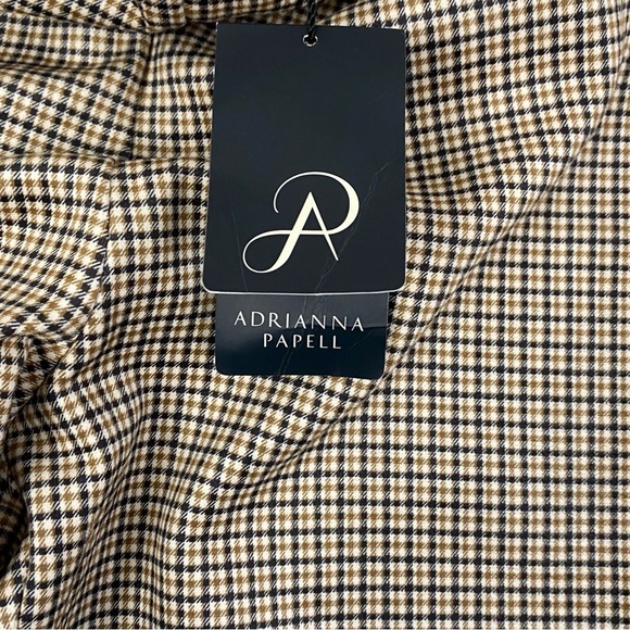 NEW Adrianna Papell Houndstooth Pants Pull On Size 6 Mustard Square Plaid - Picture 4 of 12